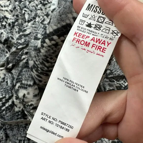 NWT Missguided Snake Animal Reptile Print Button Frill Sheer Chic Mini Dress 2 - Picture 15 of 15